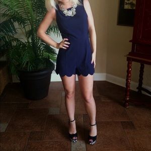 Navy blue romper gorgeous back! Size L